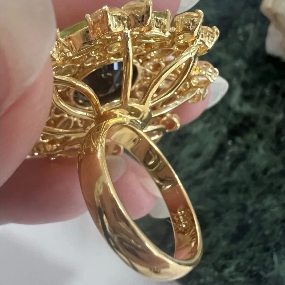 Magic Perfection Bold Statement Ring Blue Topaz 9… - image 6